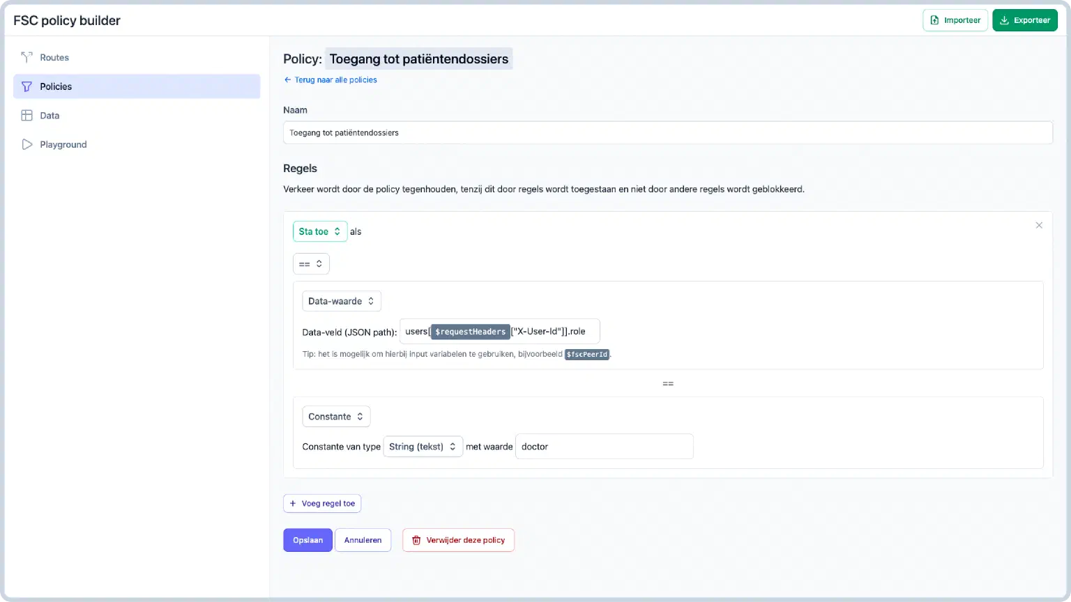 FSC policy builder