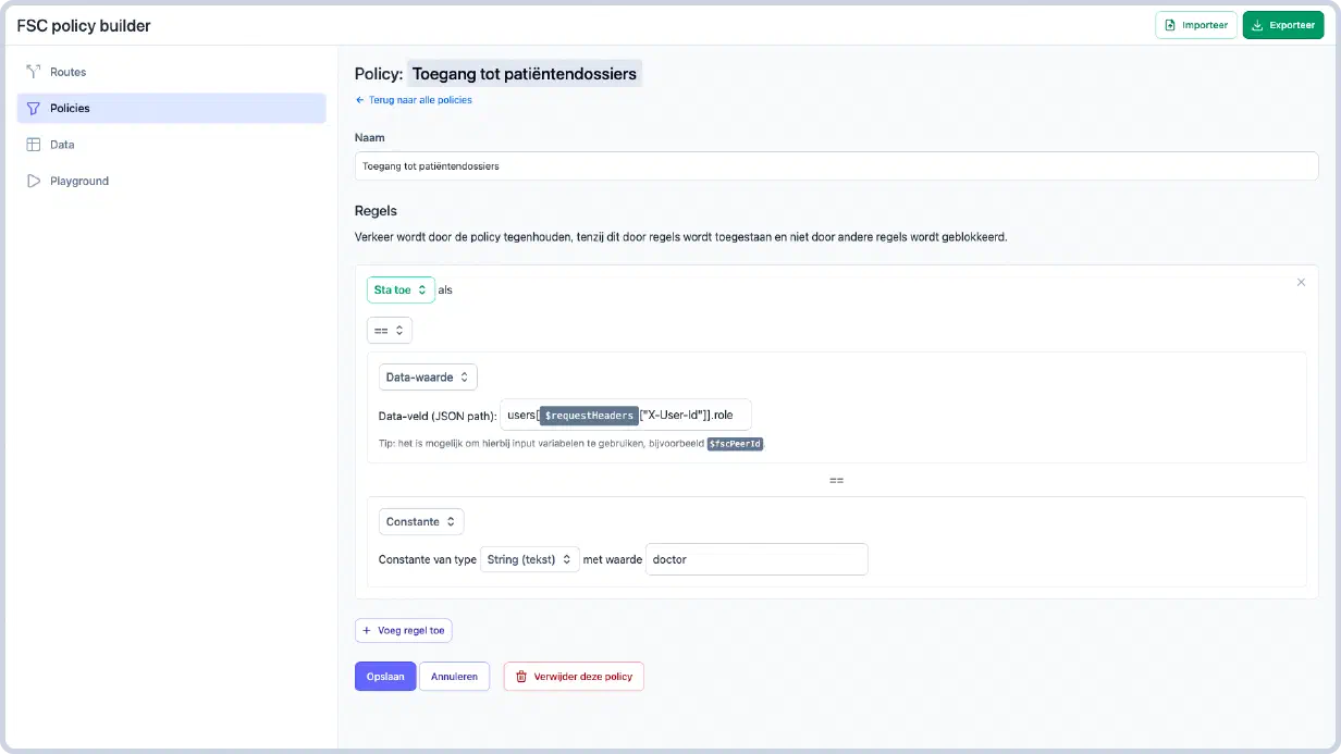 FSC policy builder